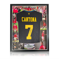 Eric Cantona Hand Signed Manchester United 2025/26 Away Shirt in Deluxe MONTAGE Frame