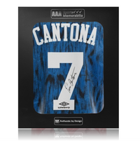 Eric Cantona Hand Signed Manchester United 1992/93 Away Shirt in AAA Gift Box