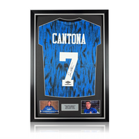 Eric Cantona Hand Signed Manchester United 1992/93 Away Shirt in Deluxe Classic Frame
