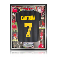 Eric Cantona Hand Signed Manchester United 1993/95 Away Shirt in Deluxe MONTAGE Frame