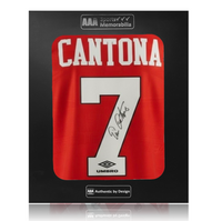 Eric Cantona Hand Signed Manchester United 1994/96 Home Shirt in AAA Gift Box