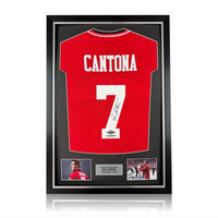 Eric Cantona Hand Signed Manchester United 1994/96 Home Shirt in Deluxe Classic Frame