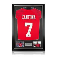 Eric Cantona Hand Signed Manchester United 1996/98 Home Shirt in Deluxe Classic Frame