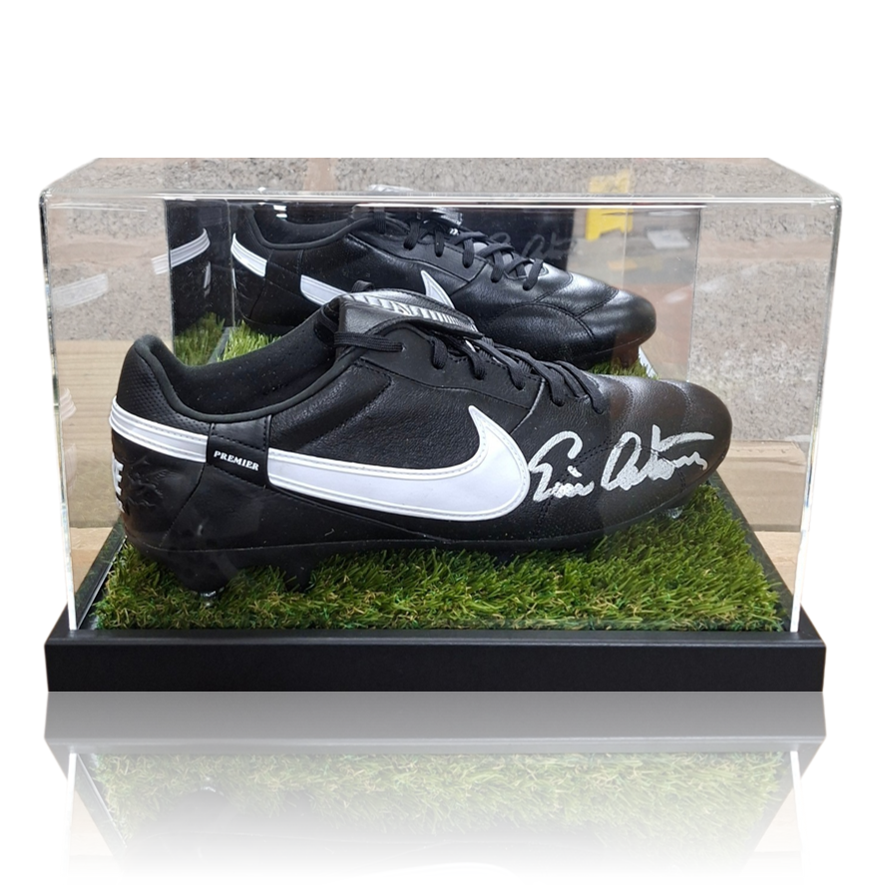 Eric Cantona Hand Signed NIKE Football Boot in Deluxe Acrylic Display Case