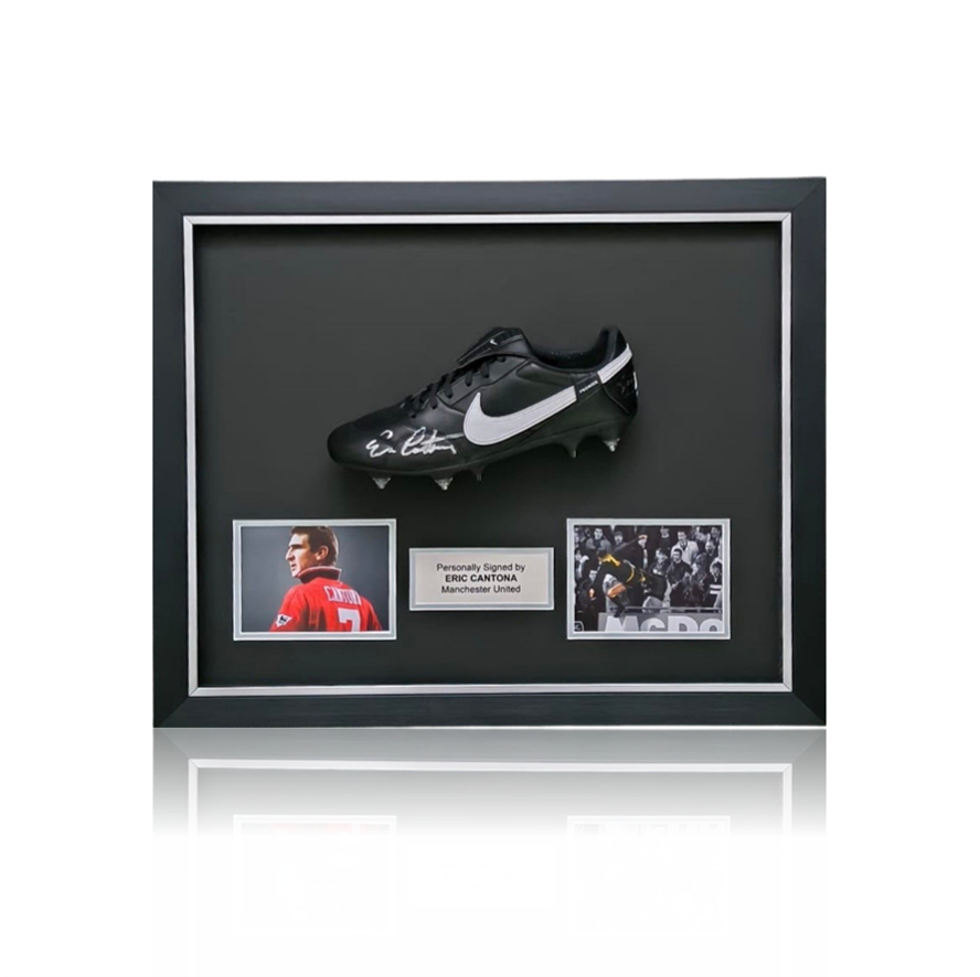 Eric Cantona Hand Signed NIKE Football Boot in Deluxe Acrylic Dome Frame