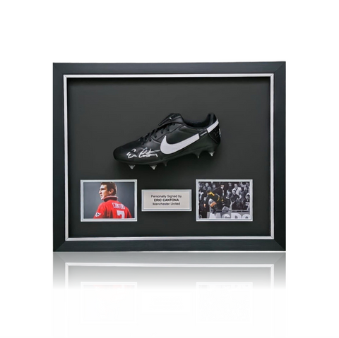 Eric Cantona Hand Signed NIKE Football Boot in Deluxe Acrylic Dome Frame