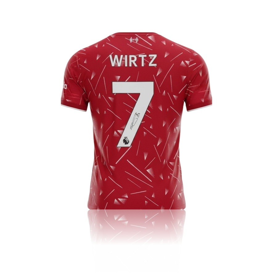 Florian Wirtz Hand Signed Liverpool 2025-26 Home Shirt in AAA Gift Box
