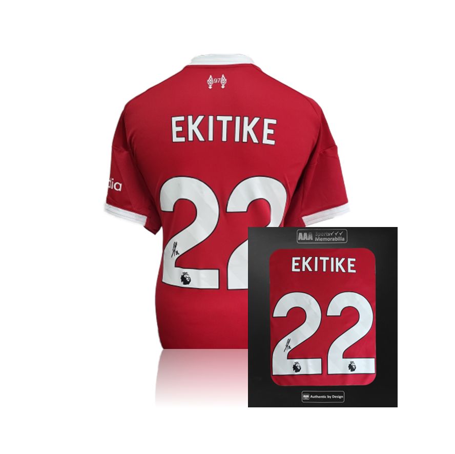Hugo Ekitike Hand Signed Liverpool 2025-26 Home Shirt in AAA Gift Box