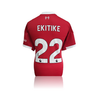 Hugo Ekitike Hand Signed Liverpool 2025-26 Home Shirt in Deluxe Classic Frame