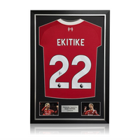Hugo Ekitike Hand Signed Liverpool 2025-26 Home Shirt in Deluxe Classic Frame