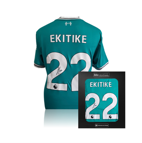 Hugo Ekitike Hand Signed Liverpool 2025-26 3rd Shirt in AAA Gift Box