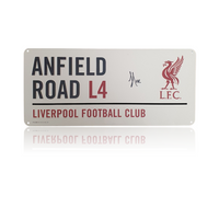 Hugo Ekitike Hand Signed Anfield Road Sign