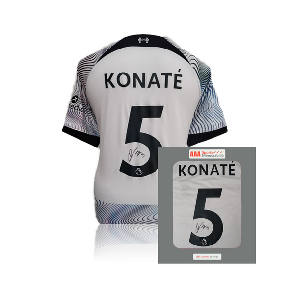 Ibrahima Konaté Hand Signed Liverpool 202223 Away Shirt in AAA Gift B