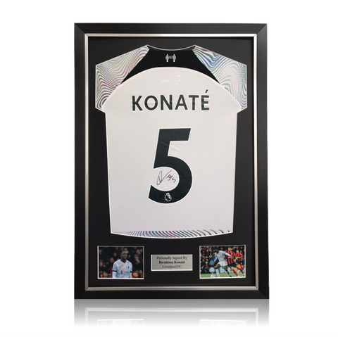 Ibrahima Konaté Hand Signed Liverpool 2022-23 Away Shirt in Deluxe Classic Frame