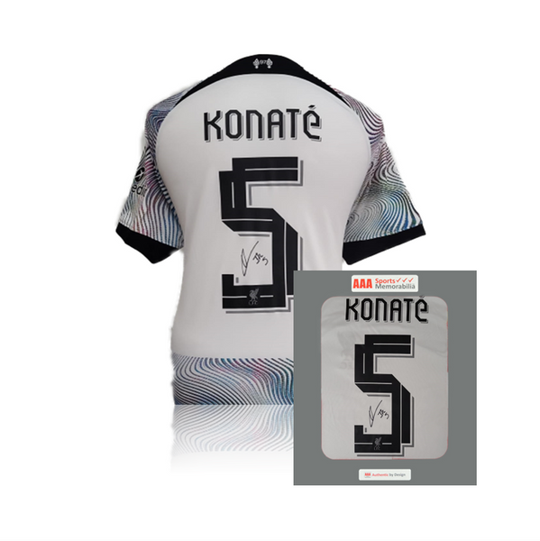 Ibrahima Konaté Hand Signed Liverpool 2022-23 Away Shirt in AAA Gift B ...