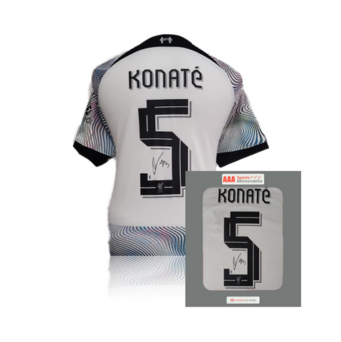 Ibrahima Konaté Hand Signed Liverpool 2022-23 Away Shirt in AAA Gift Box