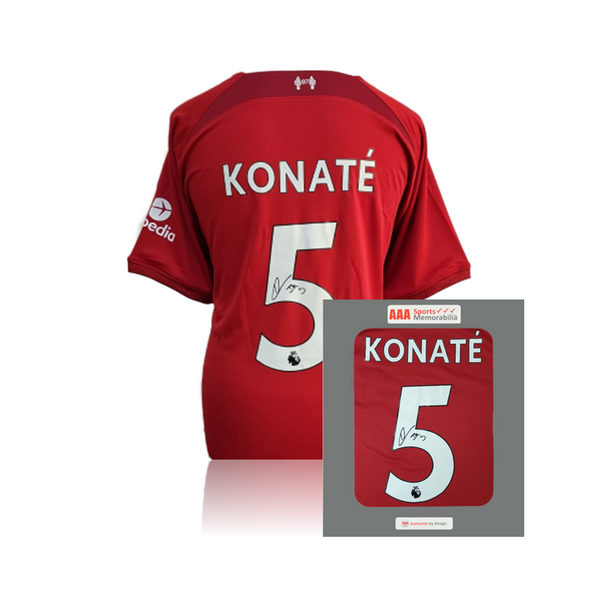 Ibrahima Konaté Hand Signed Liverpool 202223 Home Shirt in AAA Gift B