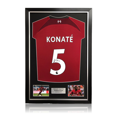 Ibrahima Konaté Hand Signed Liverpool 2022-23 Home Shirt in Deluxe Classic Frame