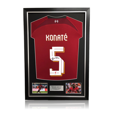 Ibrahima Konaté Hand Signed Liverpool 2022-23 Home Shirt in Deluxe Classic Frame