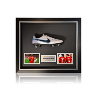 Ibrahima Konaté Hand Signed WHITE Nike Football Boot In Deluxe Classic Dome Frame