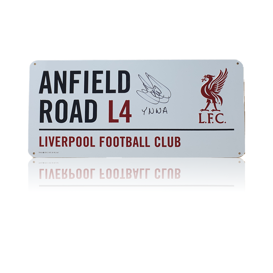 David James Hand Signed ‘Anfield Road’ Metal Sign