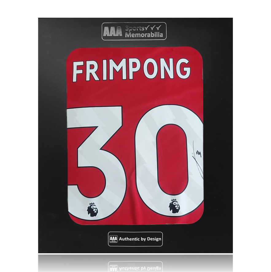 Jeremie Frimpong Hand Signed Liverpool 2025-26 Home Shirt in AAA Gift Box