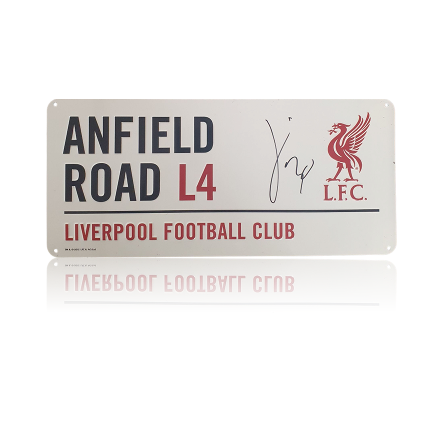 Jeremie Frimpong Hand Signed Anfield Road Sign