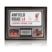 Jeremie Frimpong Hand Signed Anfield Road Sign In Classic Frame