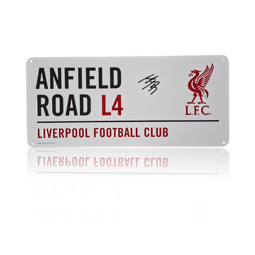 Jeremy Jacquet Hand Signed Anfield Road Sign