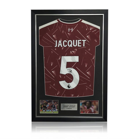 Jeremy Jacquet Hand Signed Liverpool 2026-27 Home Shirt in Deluxe Classic Frame