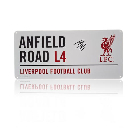 Jeremy Jacquet Hand Signed Anfield Road Sign