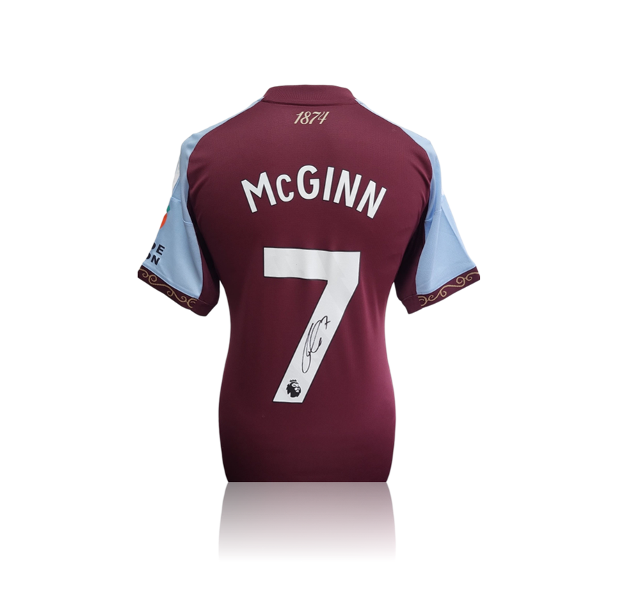 John McGinn Hand Signed Aston Villa 2025-26 Home Shirt in AAA Gift Box