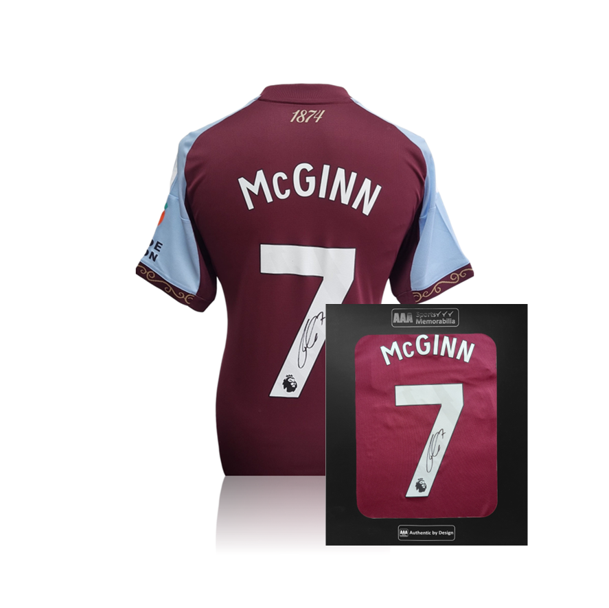 John McGinn Hand Signed Aston Villa 2025-26 Home Shirt in AAA Gift Box