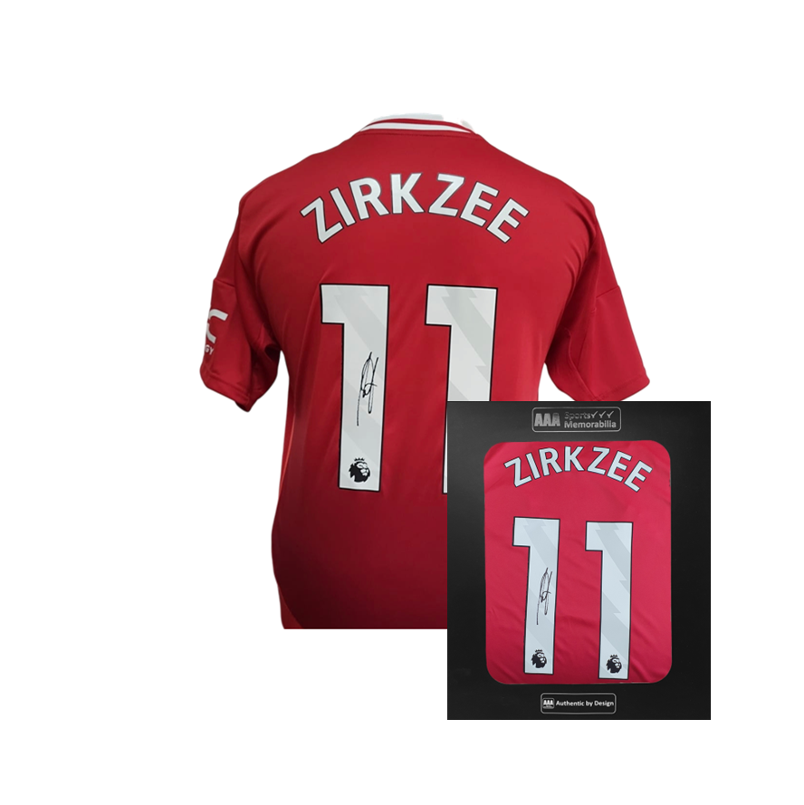 Joshua Zirkzee Hand Signed Manchester United 2024-25 Home Shirt in