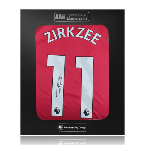 Joshua Zirkzee Hand Signed Manchester United 2024-25 Home Shirt in AAA Gift Box