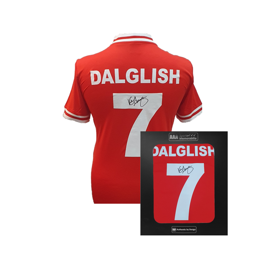 Kenny Dalglish Hand Signed 7 1982 83 Liverpool FC Home Shirt In AAA G AAA Sports Memorabilia