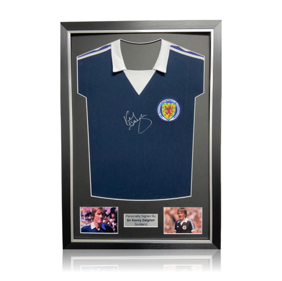 Kenny Dalglish Hand Signed Scotland 1978 Shirt in Deluxe Classic