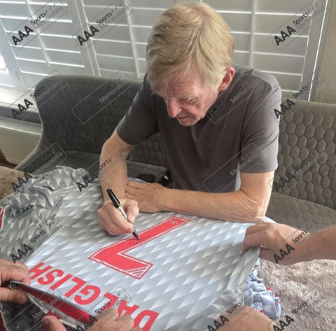 Kenny Dalglish Hand Signed 1989 Liverpool FC #7 Away Shirt in AAA Gift Box