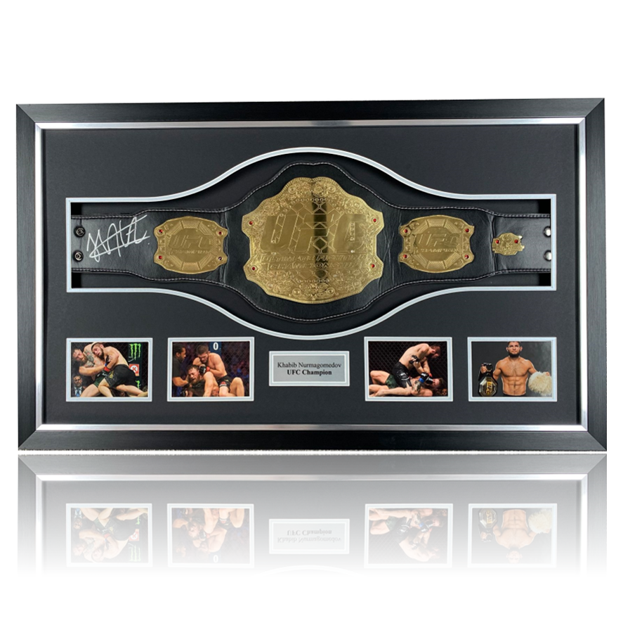 Khabib Nurmagomedov Hand Signed MMA Championship Belt in Deluxe Classic Frame
