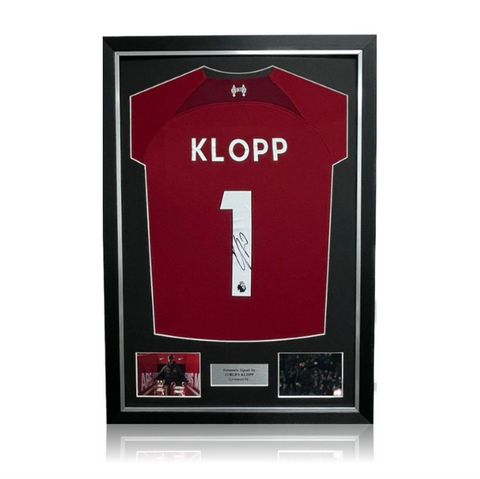 Jurgen Klopp Hand Signed Liverpool 2022-23 Home Shirt in Deluxe Classic Frame