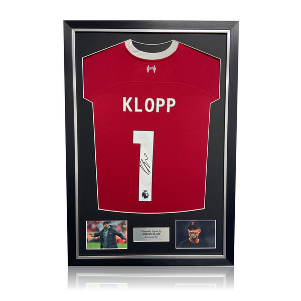 Jurgen Klopp Hand Signed Liverpool 202324 Home Shirt in Deluxe Classi