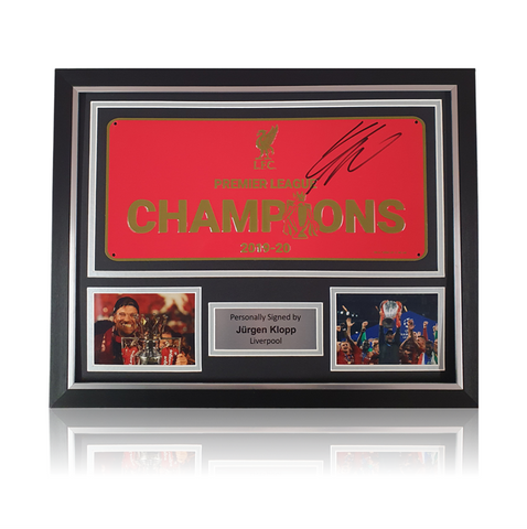 Jurgen Klopp Hand Signed CHAMPIONS Sign In Deluxe Classic Frame