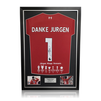 Jurgen Klopp LIMITED EDITION Hand Signed 23-24 Liverpool 'DANKE JURGEN' Home Shirt with EMBROIDERD Honours in Deluxe Classic Frame