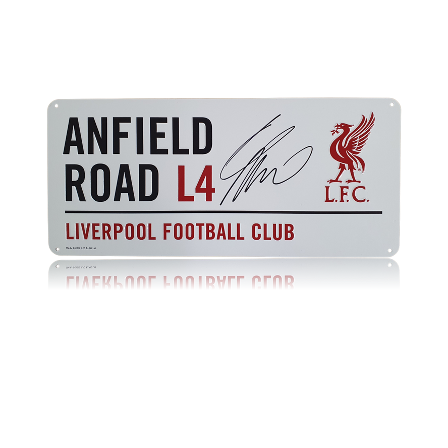 Jurgen Klopp Hand Signed Anfield Road Sign In Deluxe Classic Frame