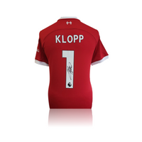 Jurgen Klopp Hand Signed Liverpool 2023-24 Home Shirt in AAA Gift Box