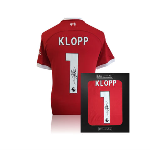 Jurgen Klopp Hand Signed Liverpool 2023-24 Home Shirt in AAA Gift Box