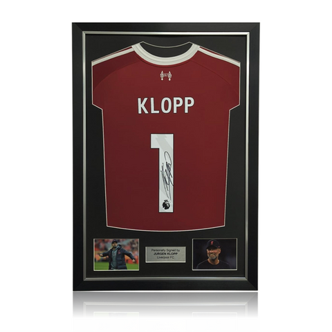 Jurgen Klopp Hand Signed Liverpool 2025-26 Home Shirt in Deluxe Classic Frame