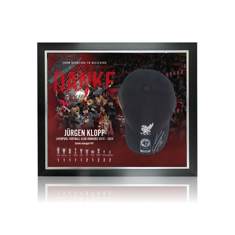Jurgen Klopp Hand Signed '47' German Flag Cap In Deluxe Classic Dome Frame