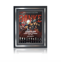 Jurgen Klopp Hand Signed 12" x16" 'DANKE' Honours Montage In Classic Frame.