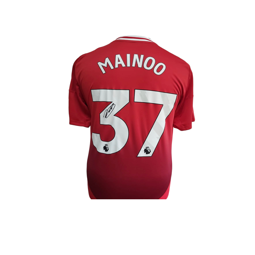 Kobbie Mainoo Hand Signed Manchester United 2024-25 Home Shirt in AAA Gift Box